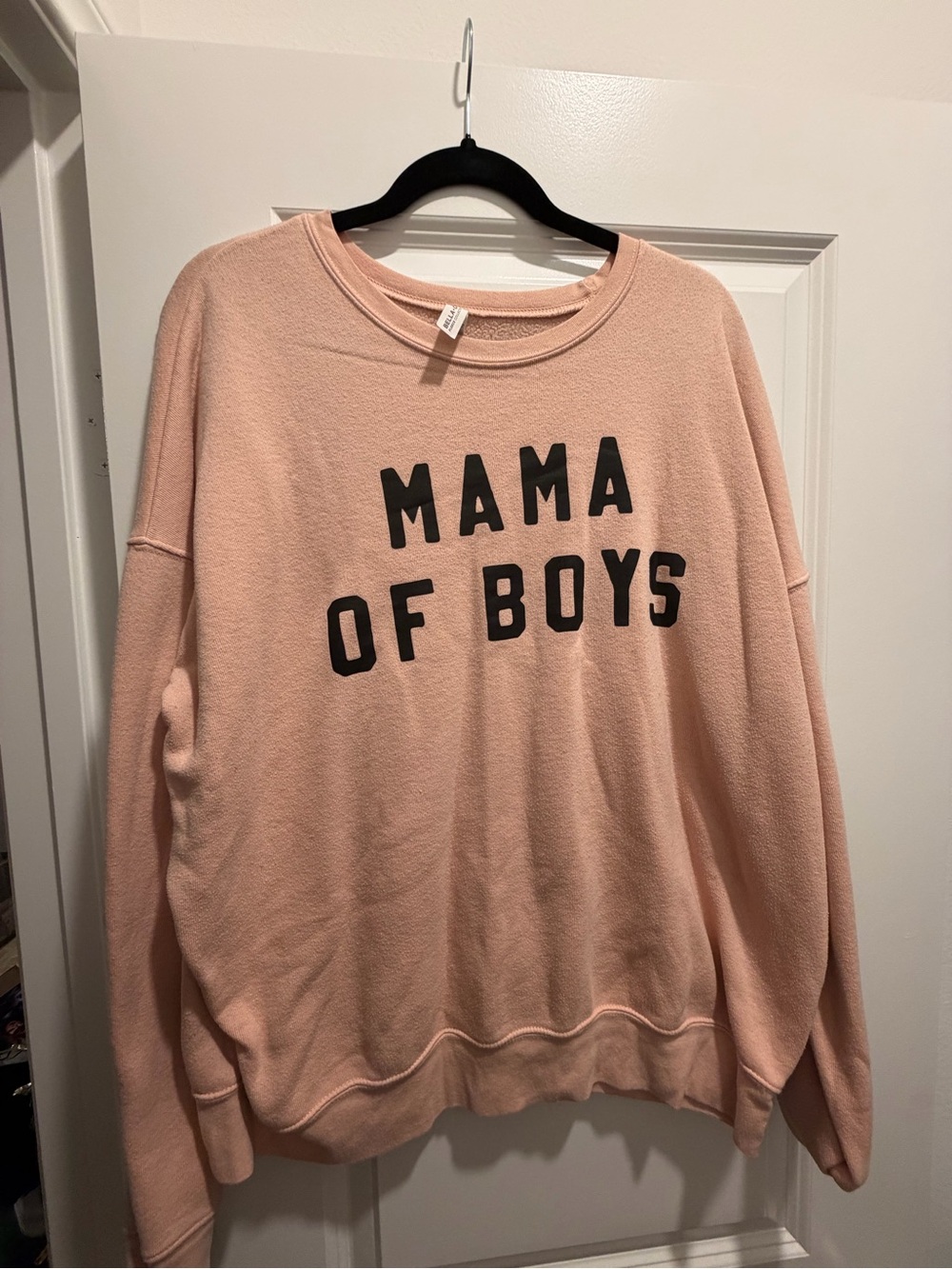 Pink 'Mama of Boys' Crewneck Sweatshirt